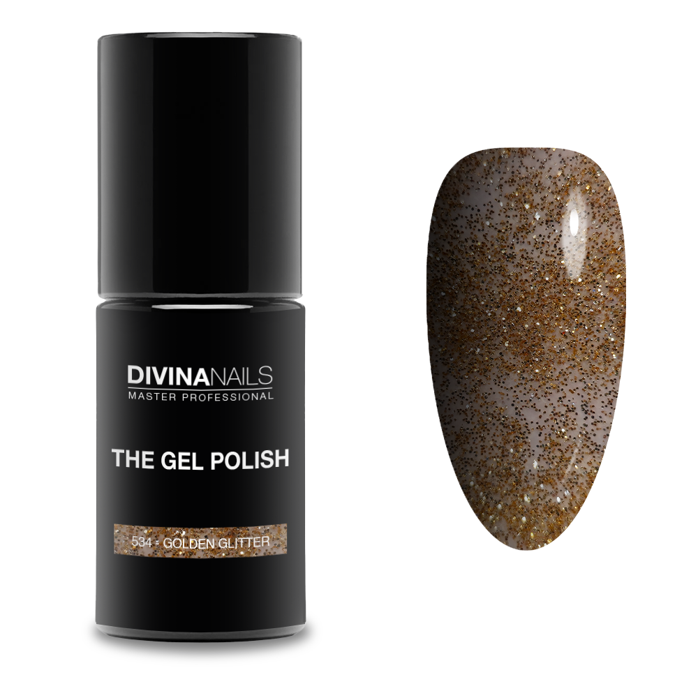 THE GEL POLISH - 534 GOLDEN GLITTER - Semipermanente per unghie da 8ml