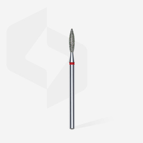 STALEKS FA10R023/10 - FIAMMA 2.3mm GRIT ROSSO - Punta fresa per cuticole diamantata per dry manicure russa