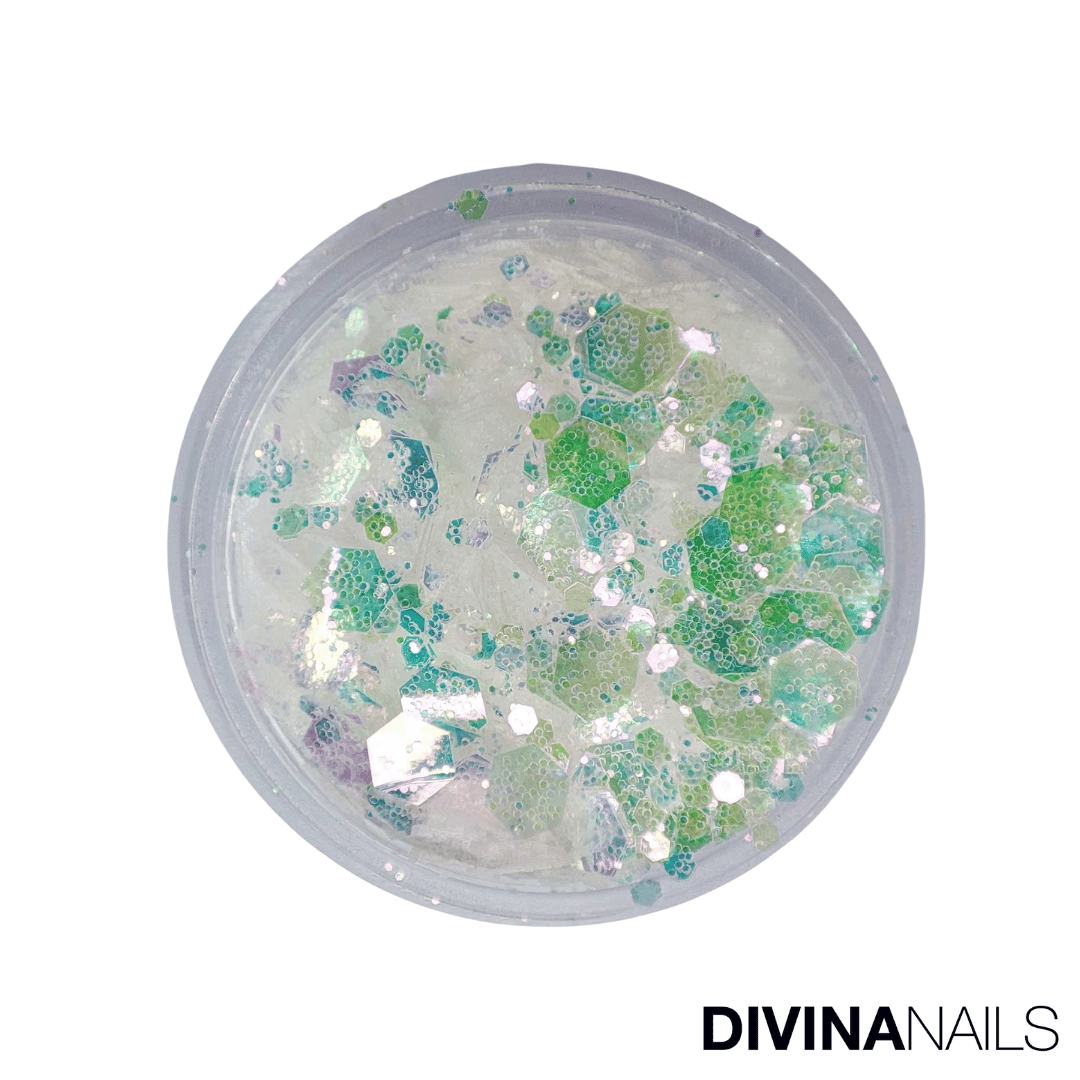HOLO FLAKES - BOREALE - Polvere Glitter brillantini per gel unghie Nail Art 2g - Divina Nails