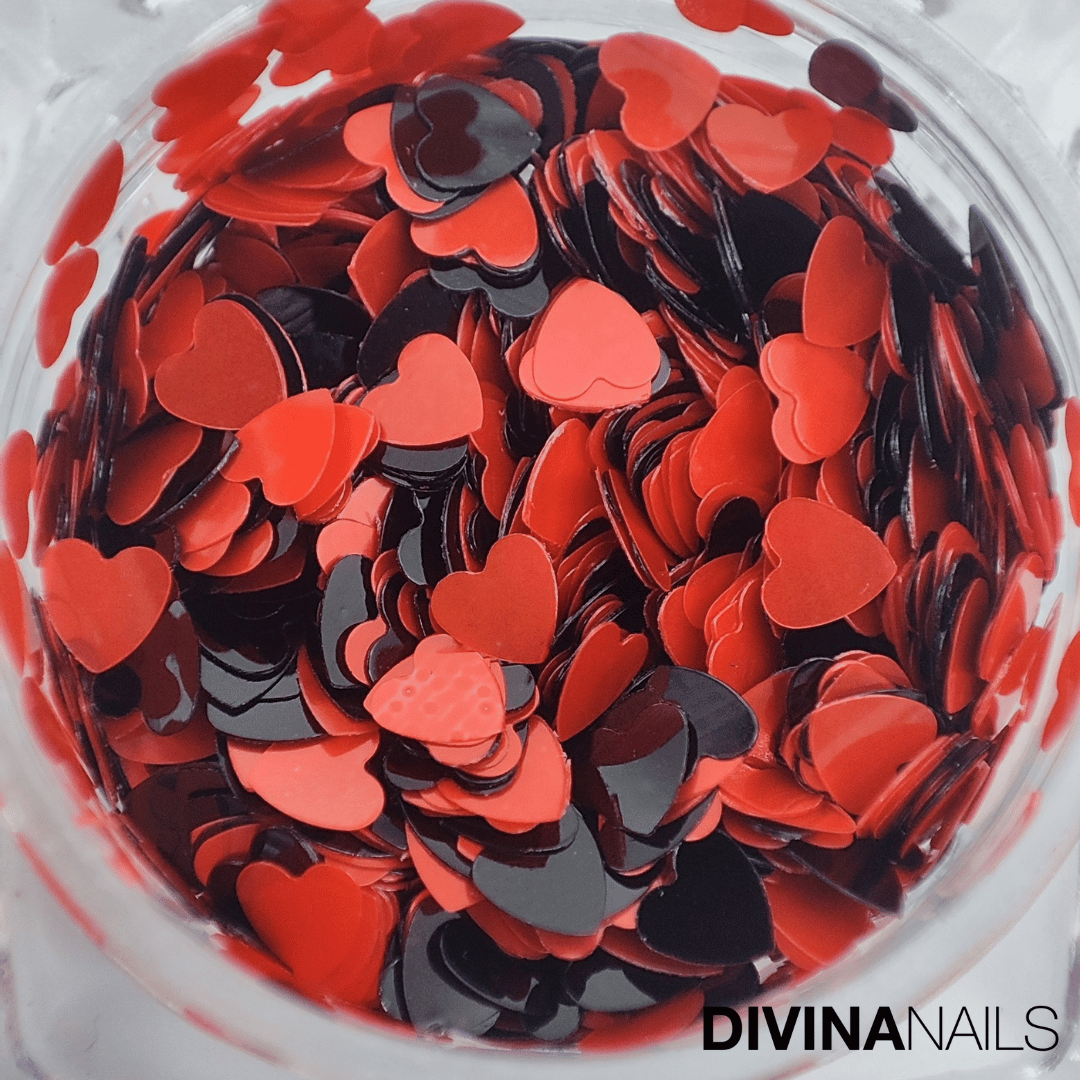 COLOUR HEART - 01 - Decorazioni a forma di cuore colorate San Valentino per gel unghie Nail Art 2g