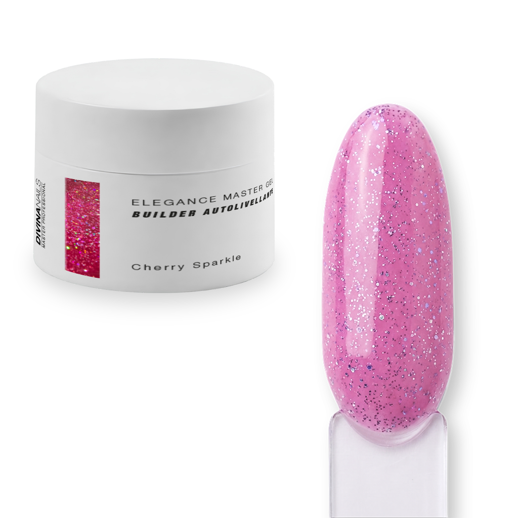 ELEGANCE MASTER GEL - CHERRY SPARKLE - Builder gel costruttore autolivellante bifasico media densità 30ml
