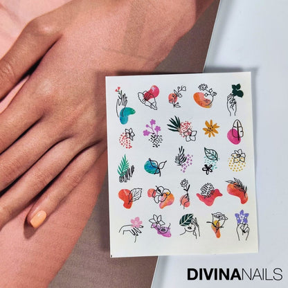 WATER DECAL - FLOWER SPRING - 04 - Stickers decorazioni adesivi unghie per nail art per la primavera