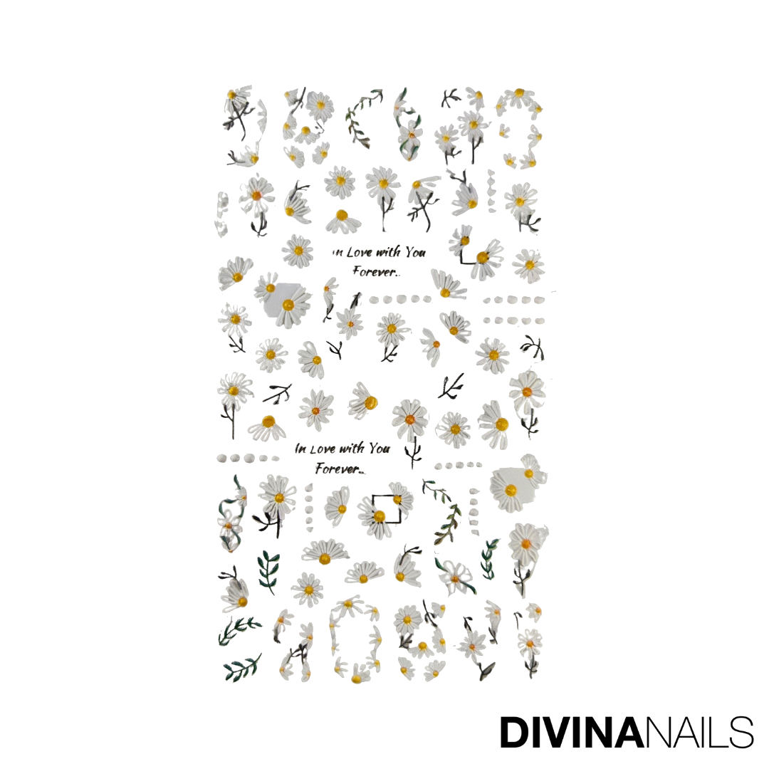 STICKERS - MARGHERITA - Stickers decorazioni adesivi unghie per nail art per la primavera