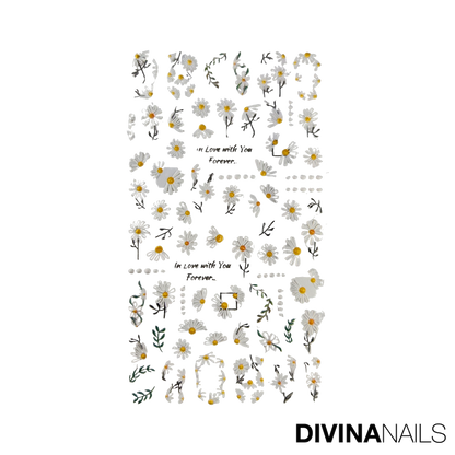 STICKERS - MARGHERITA - Stickers decorazioni adesivi unghie per nail art per la primavera
