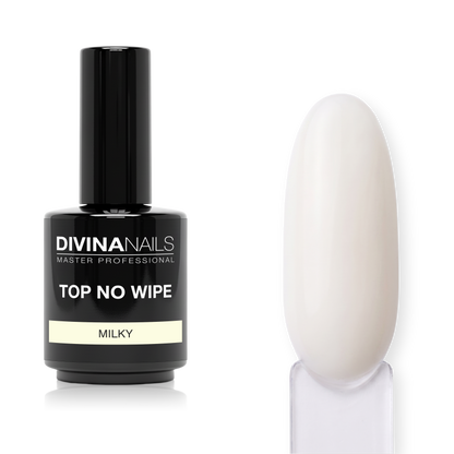 TOP MILKY NO WIPE - Gel top coat antigiallo senza dispersione Bianco Latte 15ml