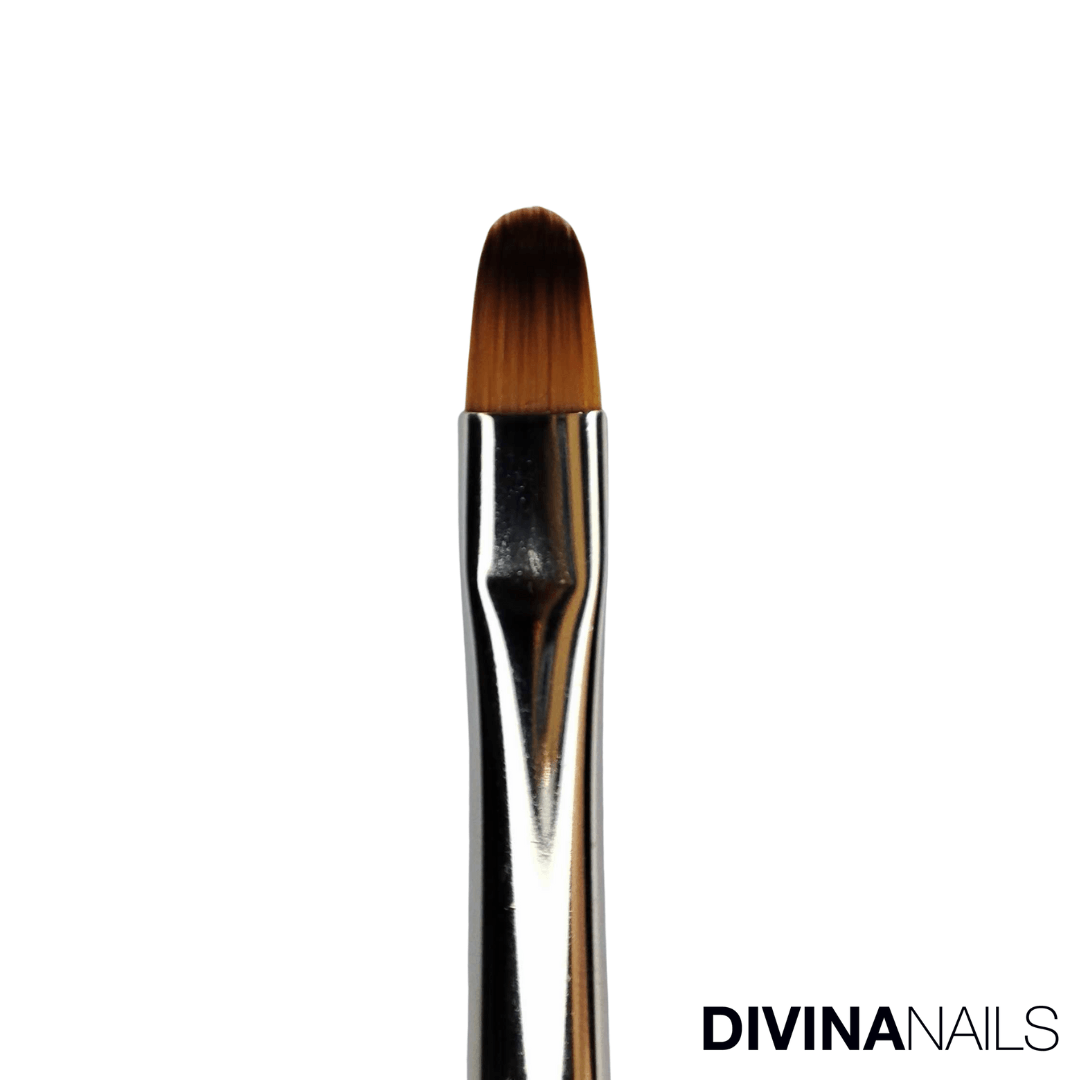 N66005N6 - N. 6 - Doppio pennello professionale per acrylgel ovale con spatola - Divina Nails