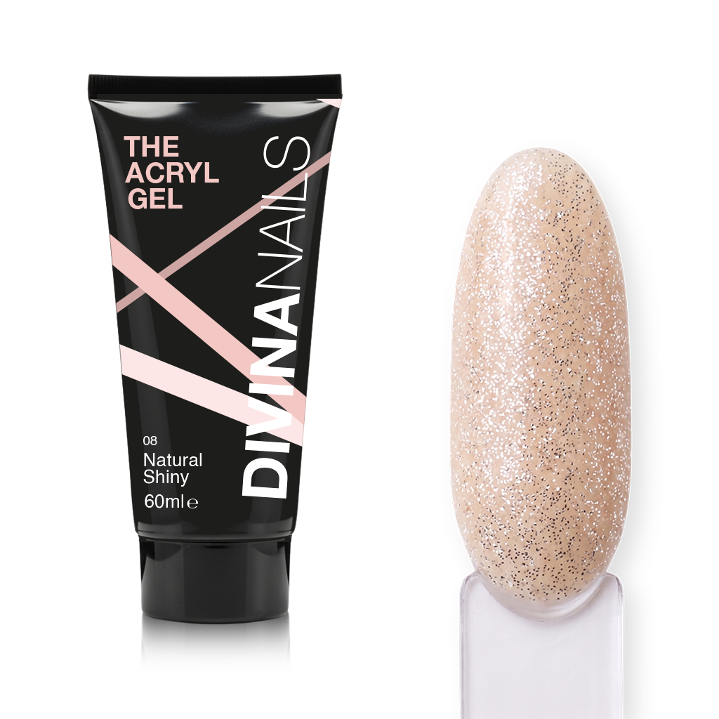 THE ACRYL GEL - NATURAL SHINY - Acrygel Nude Carne glitterato professionale per ricostruzione unghie da 60ml