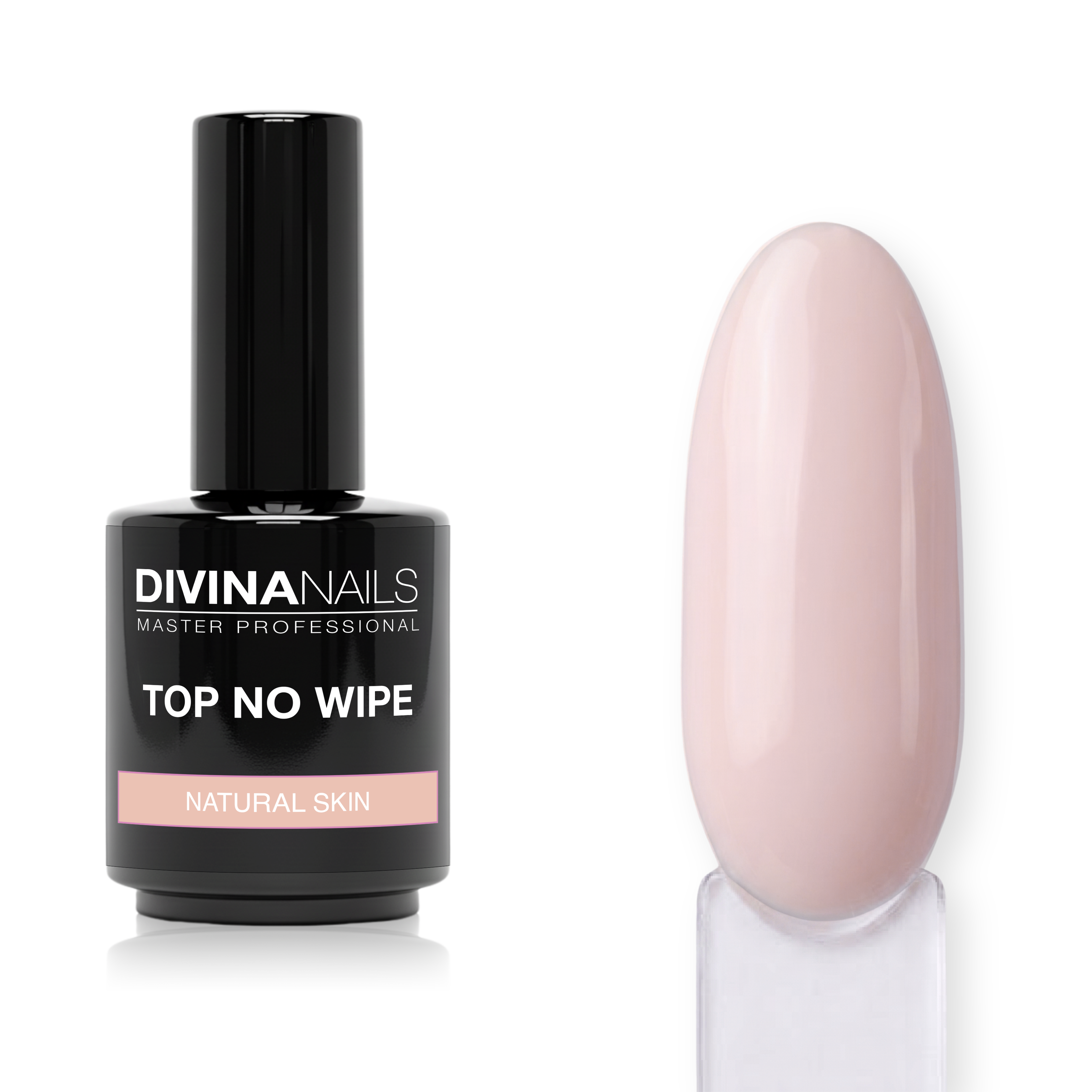 TOP NATURAL SKIN NO WIPE - Gel top coat antigiallo senza dispersione Nude Lattiginoso 15ml