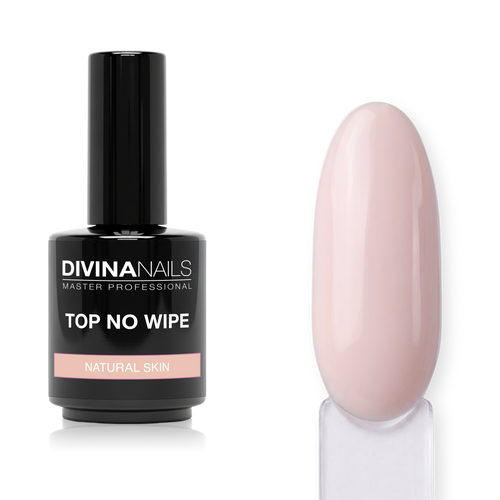 TOP NATURAL SKIN NO WIPE - Gel top coat antigiallo senza dispersione Nude Lattiginoso 15ml