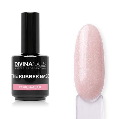 RUBBER PEARL BASE - NATURAL - Rubber base natural nude gel builder autolivellante per semipermanente rinforzato 15ml