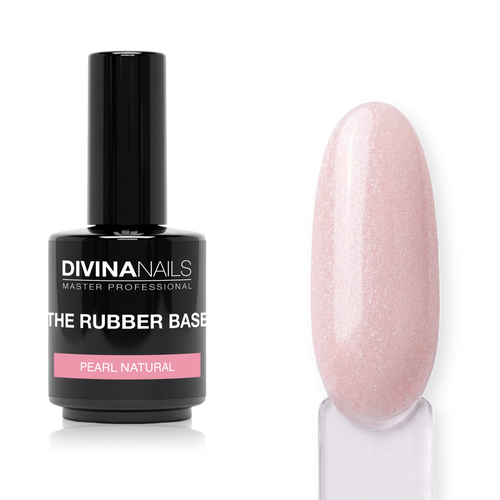 RUBBER PEARL BASE - NATURAL - Rubber base natural nude gel builder autolivellante per semipermanente rinforzato 15ml