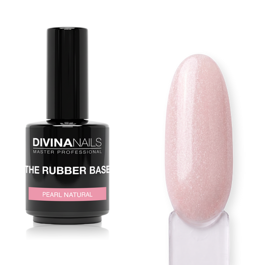 RUBBER PEARL BASE - NATURAL - Rubber base natural nude gel builder autolivellante per semipermanente rinforzato 15ml