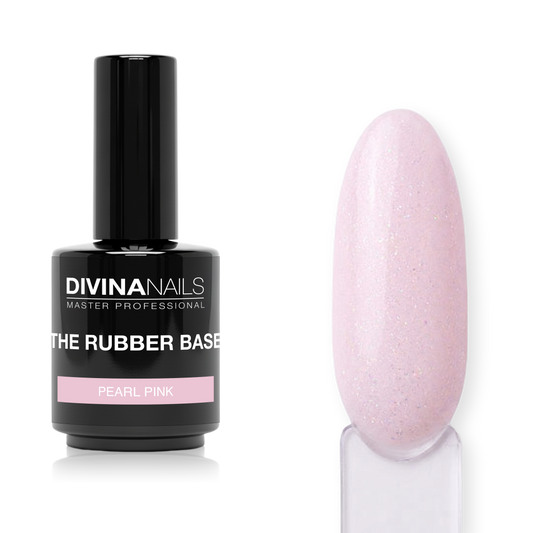 RUBBER PEARL BASE - PINK - Rubber base rosa gel builder autolivellante per semipermanente rinforzato 15ml