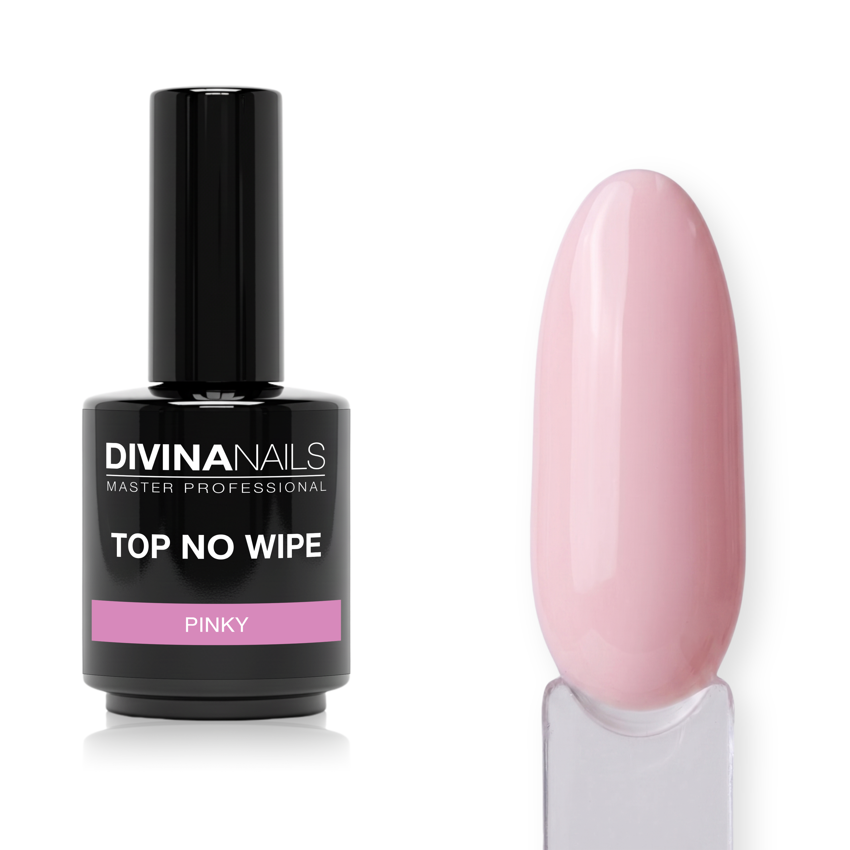 TOP PINKY NO WIPE - Gel top coat antigiallo senza dispersione Rosa Latte 15ml
