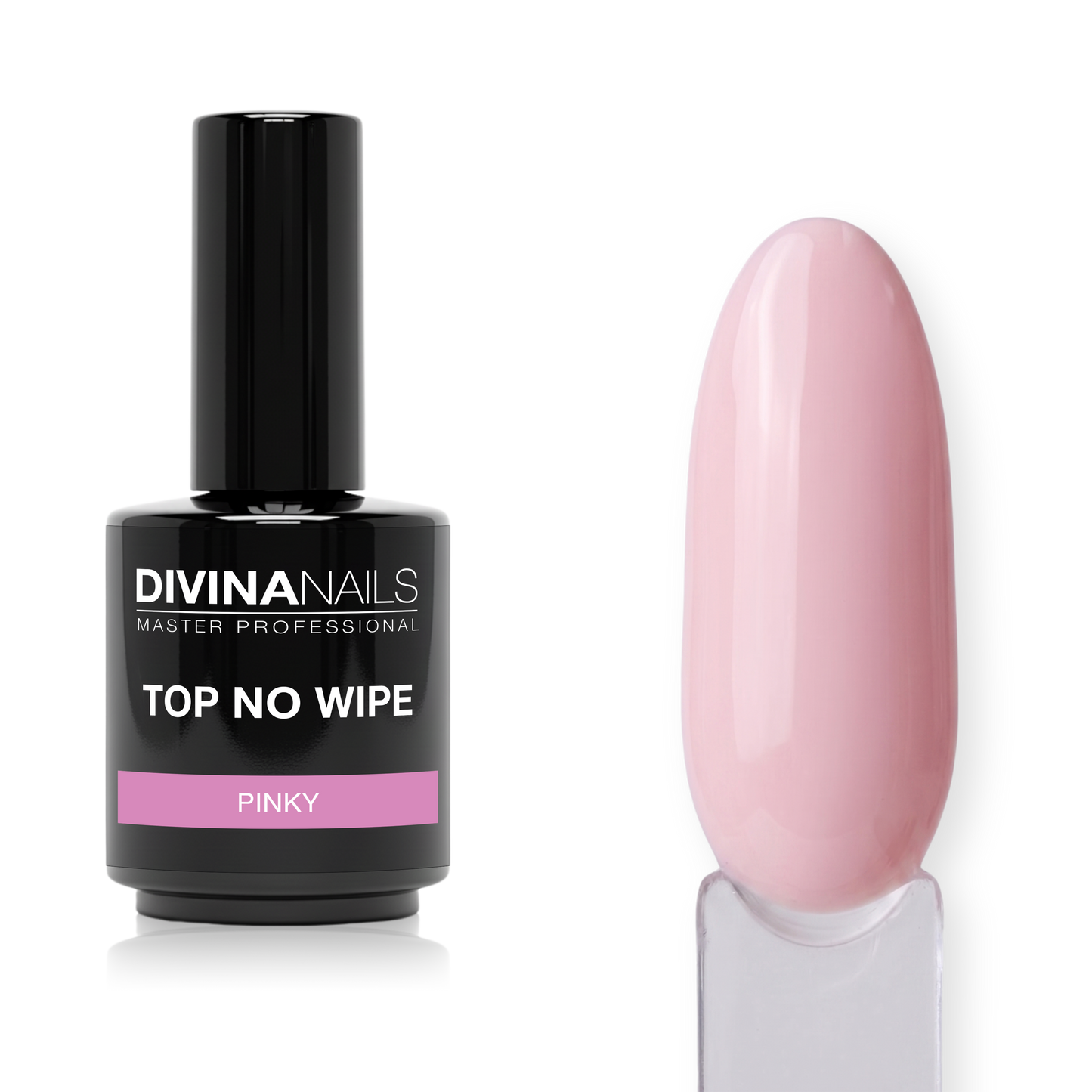 TOP PINKY NO WIPE - Gel top coat antigiallo senza dispersione Rosa Latte 15ml