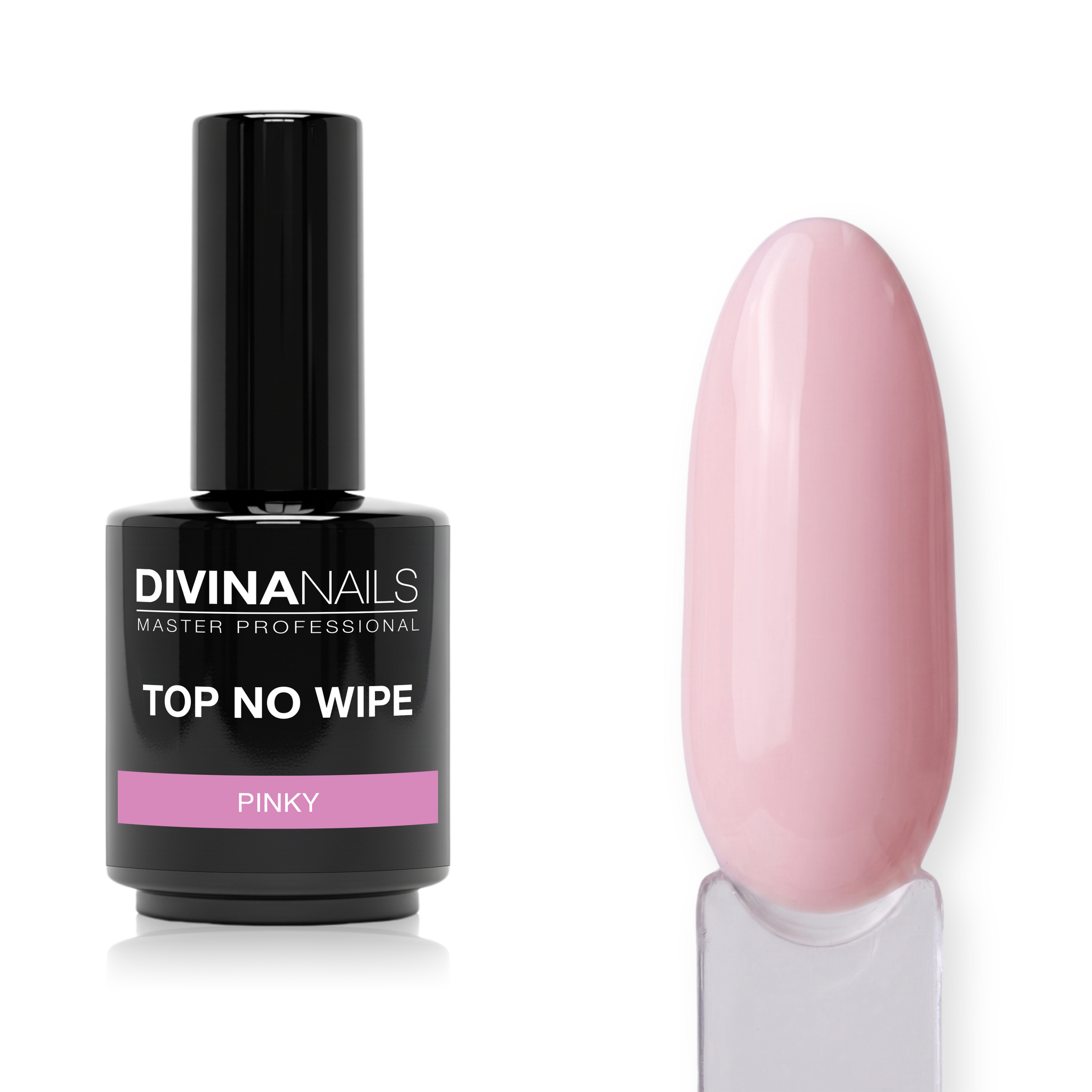 TOP PINKY NO WIPE - Gel top coat antigiallo senza dispersione Rosa Latte 15ml