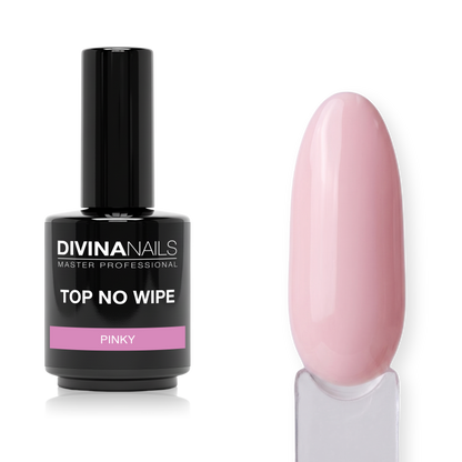 TOP PINKY NO WIPE - Gel top coat antigiallo senza dispersione Rosa Latte 15ml