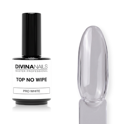 TOP NO WIPE - STAY GLOSSY PRO WHITE - Gel top coat antigiallo senza dispersione 8ml