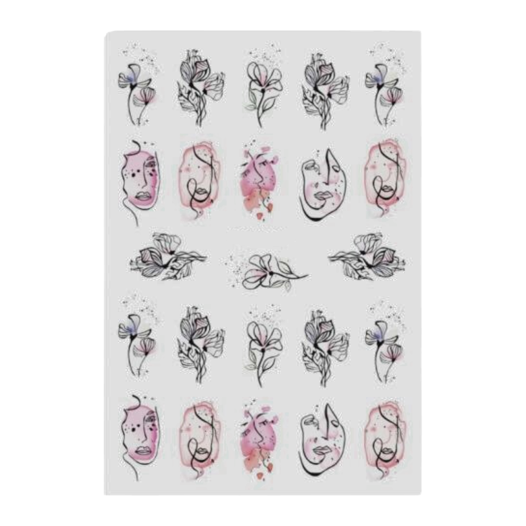 STICKERS - PINK FACE - Stickers decorazioni unghie per nail art per la primavera