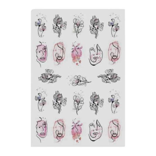 STICKERS - PINK FACE - Stickers decorazioni unghie per nail art per la primavera