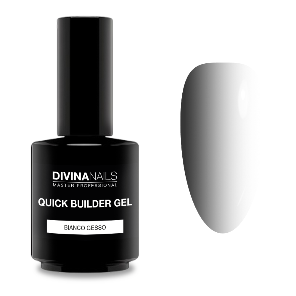 QUICK BUILDER GEL - BIANCO GESSO - Builder in boccetta  bianco gesso gel costruttore autolivellante bifasico media densità 15ml