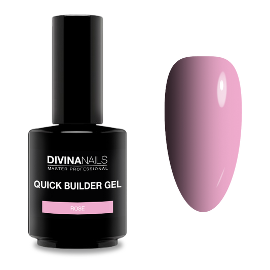QUICK BUILDER GEL - ROSE - Builder in boccetta rosa gel costruttore autolivellante bifasico media densità 15ml