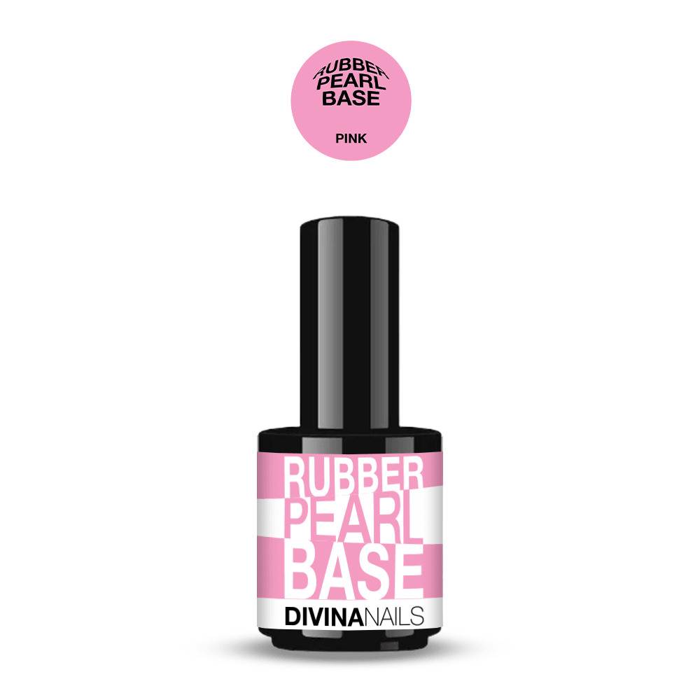 RUBBER PEARL BASE - PINK - Rubber base rosa gel builder autolivellante per semipermanente rinforzato 15ml - Divina Nails