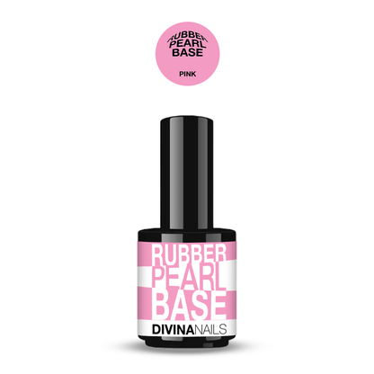 RUBBER PEARL BASE - PINK - Rubber base rosa gel builder autolivellante per semipermanente rinforzato 15ml - Divina Nails