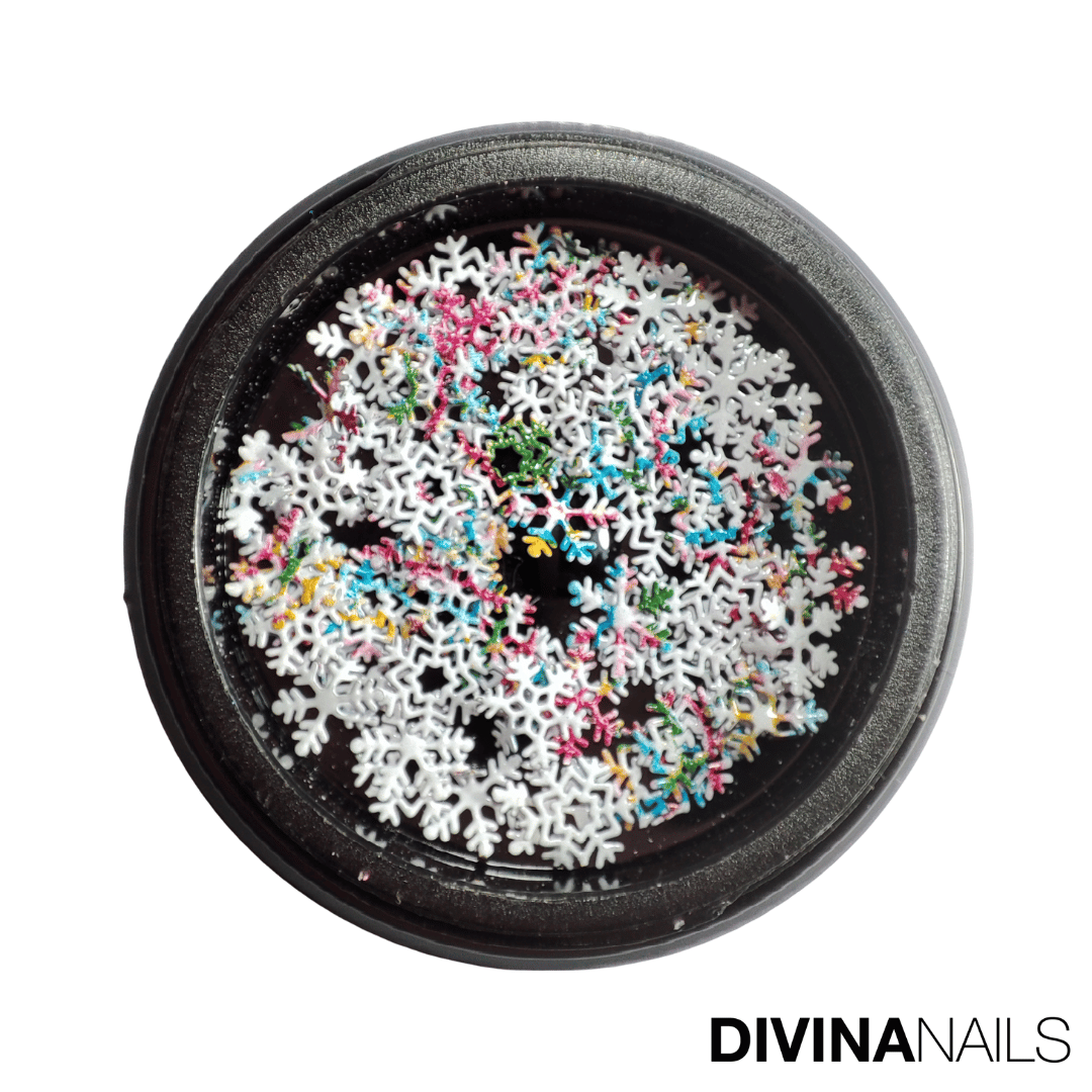 SNOW FLAKES - MIX - Fiocchi di neve vari colori per gel unghie Nail Art