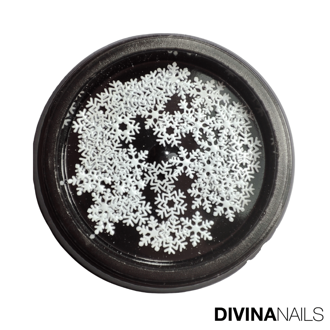 SNOW FLAKES - SILVER - Fiocchi di neve colore argento per gel unghie Nail Art