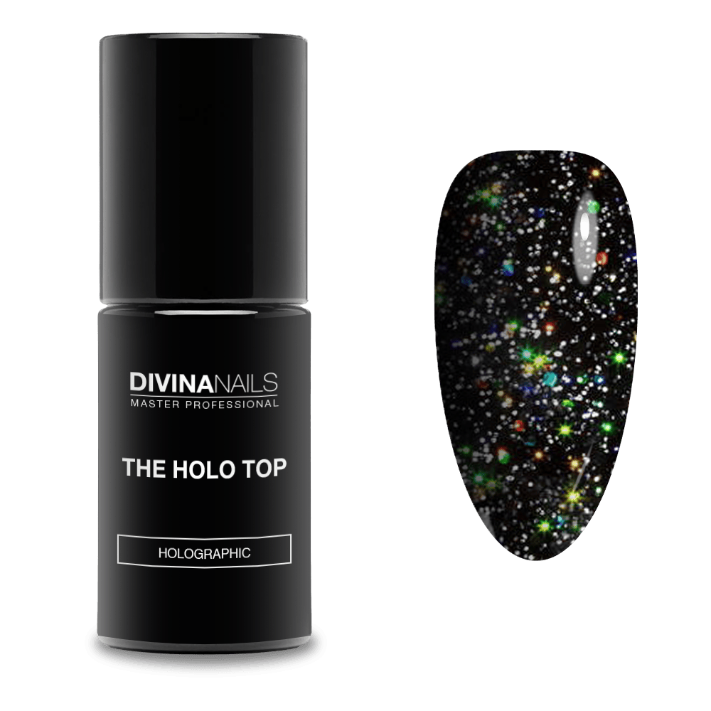 THE HOLO TOP - Gel top coat antigiallo multicolor senza dispersione olografico 8ml