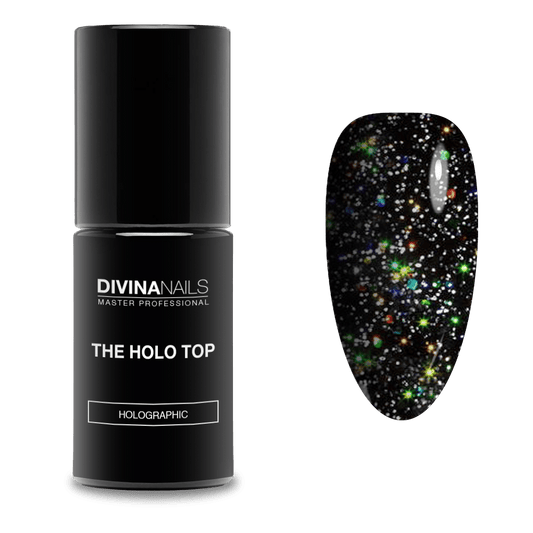 THE HOLO TOP - Gel top coat antigiallo multicolor senza dispersione olografico 8ml