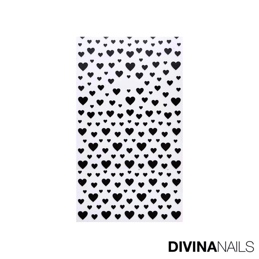 STICKERS - CUPIDO BLACK - 2X Stickers decorazioni unghie per nail art per San Valentino