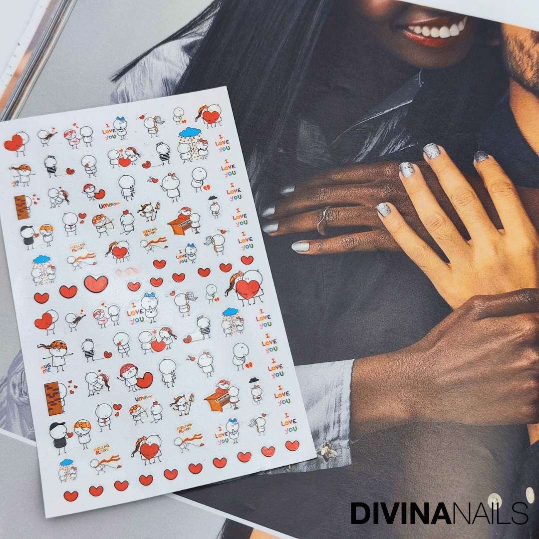 VALENTINE'S DAY - POPPY LOVE - Stickers decorazioni unghie per nail art per San Valentino