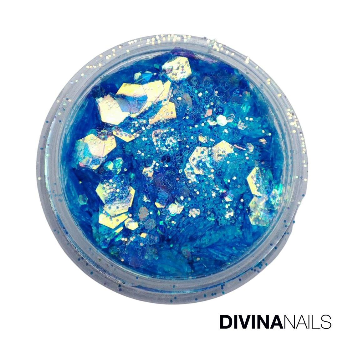 HOLO FLAKES - CORAL BAY - Polvere Glitter brillantini per gel unghie Nail Art 2g - Divina Nails