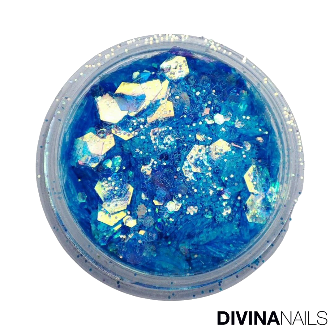 HOLO FLAKES - CORAL BAY - Polvere Glitter brillantini per gel unghie Nail Art 2g - Divina Nails