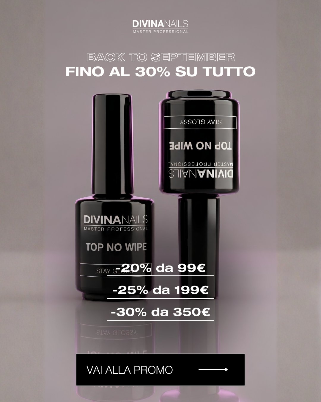 Back to September e' aperta fino al 30 settembre: fino al 30% su tutto. -20% da 99 euro, -25% da 199 euro, -30% da 350 euro.