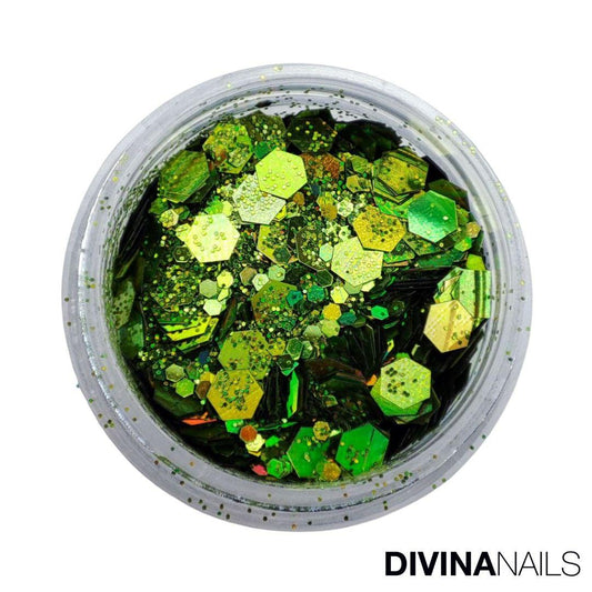 HOLO FLAKES - GARDEN - Polvere Glitter brillantini per gel unghie Nail Art 2g - Divina Nails