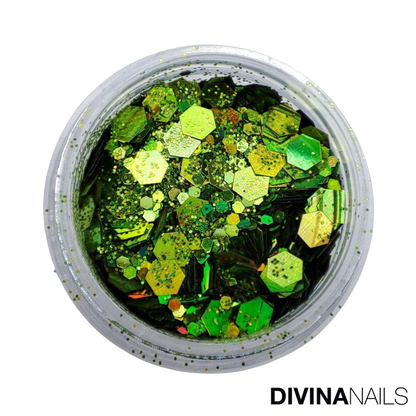 HOLO FLAKES - GARDEN - Polvere Glitter brillantini per gel unghie Nail Art 2g - Divina Nails