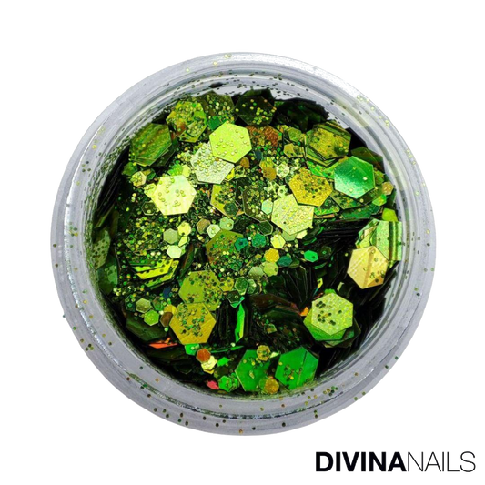 HOLO FLAKES - GARDEN - Polvere Glitter brillantini per gel unghie Nail Art 2g - Divina Nails