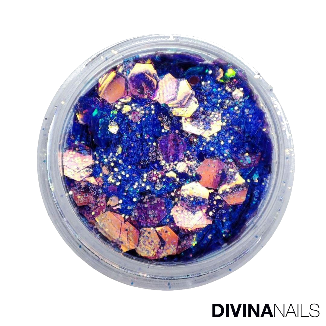 HOLO FLAKES - SIRENA - Polvere Glitter brillantini per gel unghie Nail Art 2g - Divina Nails