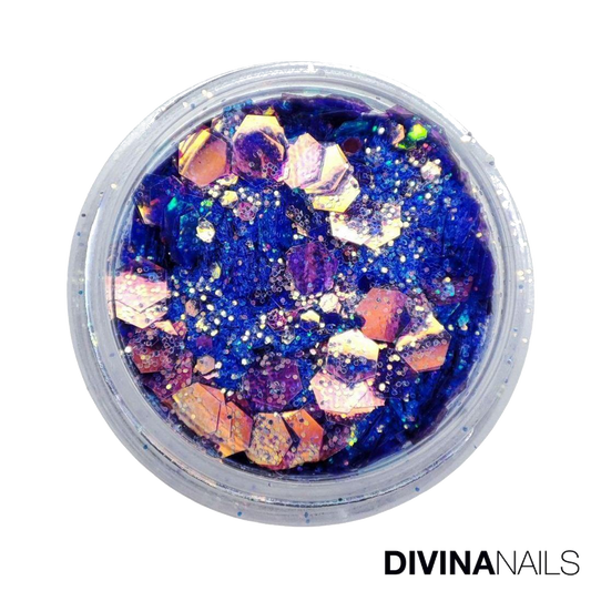 HOLO FLAKES - SIRENA - Polvere Glitter brillantini per gel unghie Nail Art 2g - Divina Nails