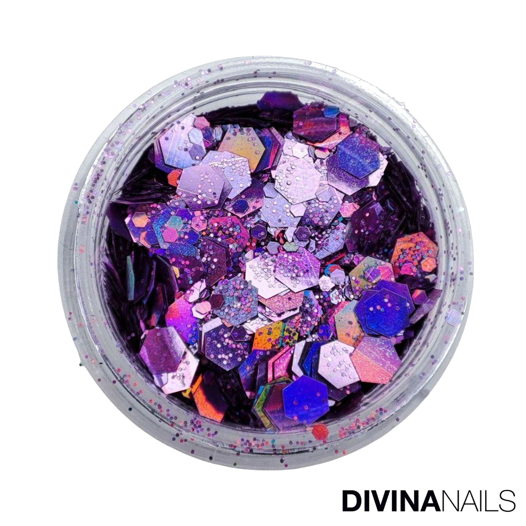 HOLO FLAKES - IRIS - Polvere Glitter brillantini per gel unghie Nail Art 2g - Divina Nails