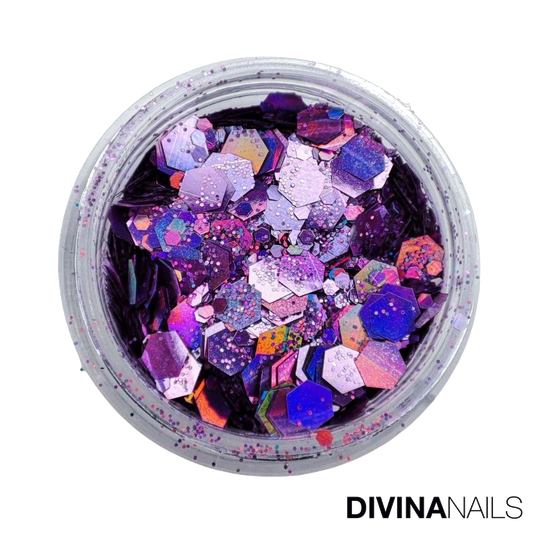HOLO FLAKES - IRIS - Polvere Glitter brillantini per gel unghie Nail Art 2g - Divina Nails