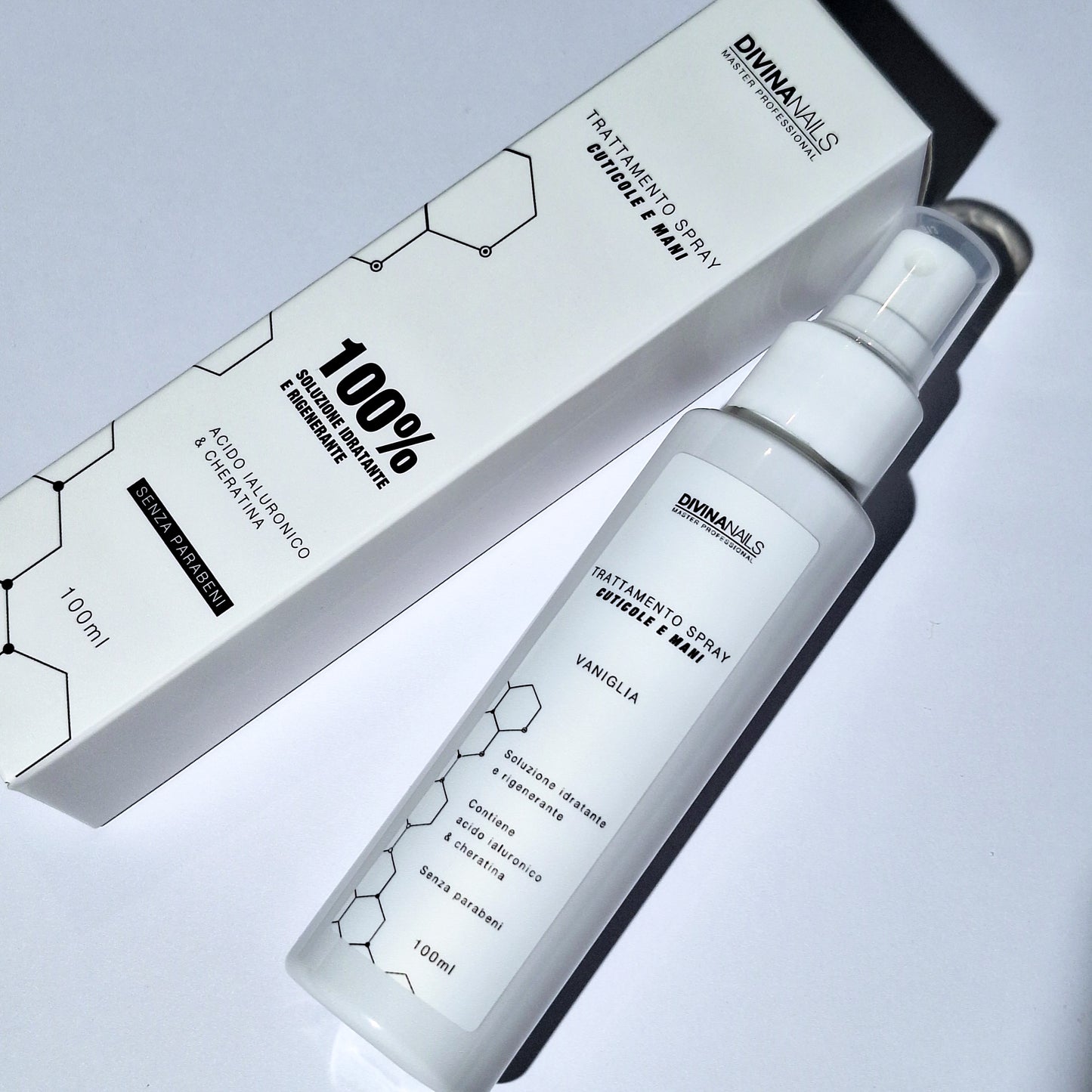 TRATTAMENTO SPRAY CUTICOLE E MANI - VANIGLIA - Con acido ialuronico e cheratina e senza parabeni