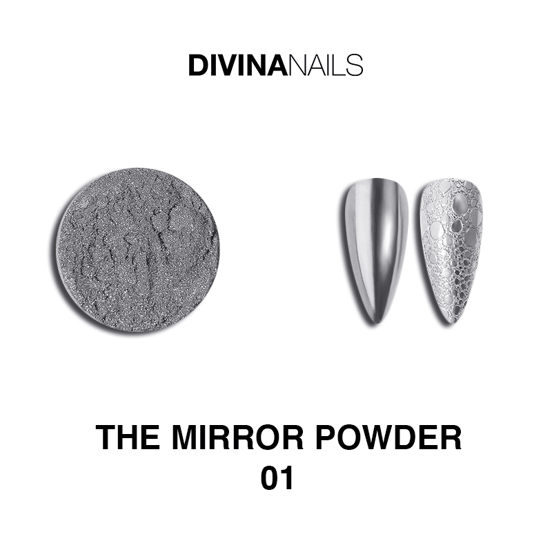 THE MIRROR POWDER - 01 - Polvere pigmento effetto specchio cromato per unghie - Divina Nails