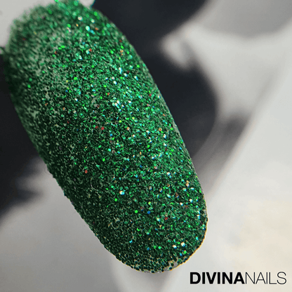 CRYSTAL GREEN HOLO - Polvere Glitter brillantini per unghie 2g - Divina Nails