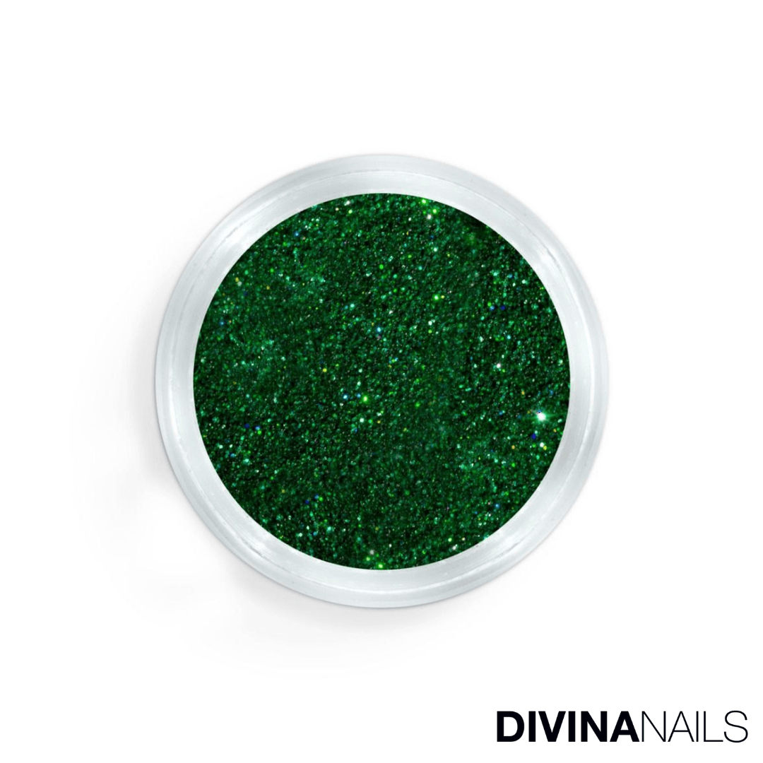 CRYSTAL GREEN HOLO - Polvere Glitter brillantini per unghie 2g