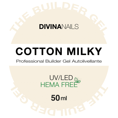 THE BUILDER GEL - COTTON MILKY - Builder gel costruttore autolivellante bifasico media densità 50ml - Divina Nails
