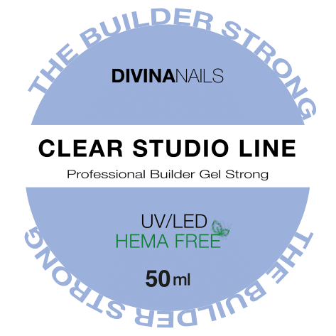 THE BUILDER STRONG - CLEAR STUDIO LINE - Builder gel costruttore per strutture, allungamenti, muretti e effetto sottovetro alta densità 50ml - Divina Nails